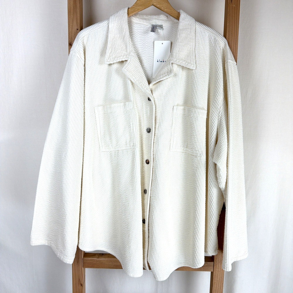 NWT Kleen Cream 100% Cotton Big Shirt Corduroy Jacket Shirt #0804 Size 2X